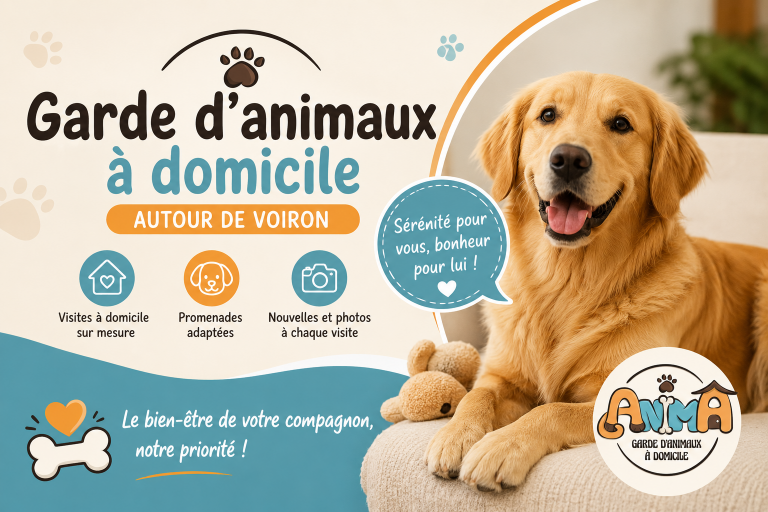 Chien Golden Retriever lors d’une garde à domicile autour de Voiron – services de petsitting Anima
